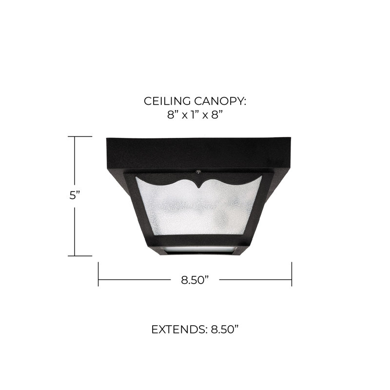 Glass Flush Mount, Black