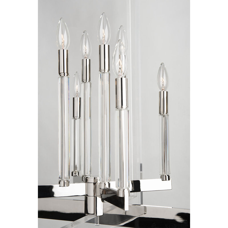 Wellington 8 - Light Chandelier, 26.5" H x 17.5" W x 17.5" D, Polished Nickel