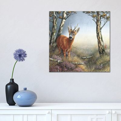 Deer In Forest by Jan Weenink - Wrapped Canvas Painting