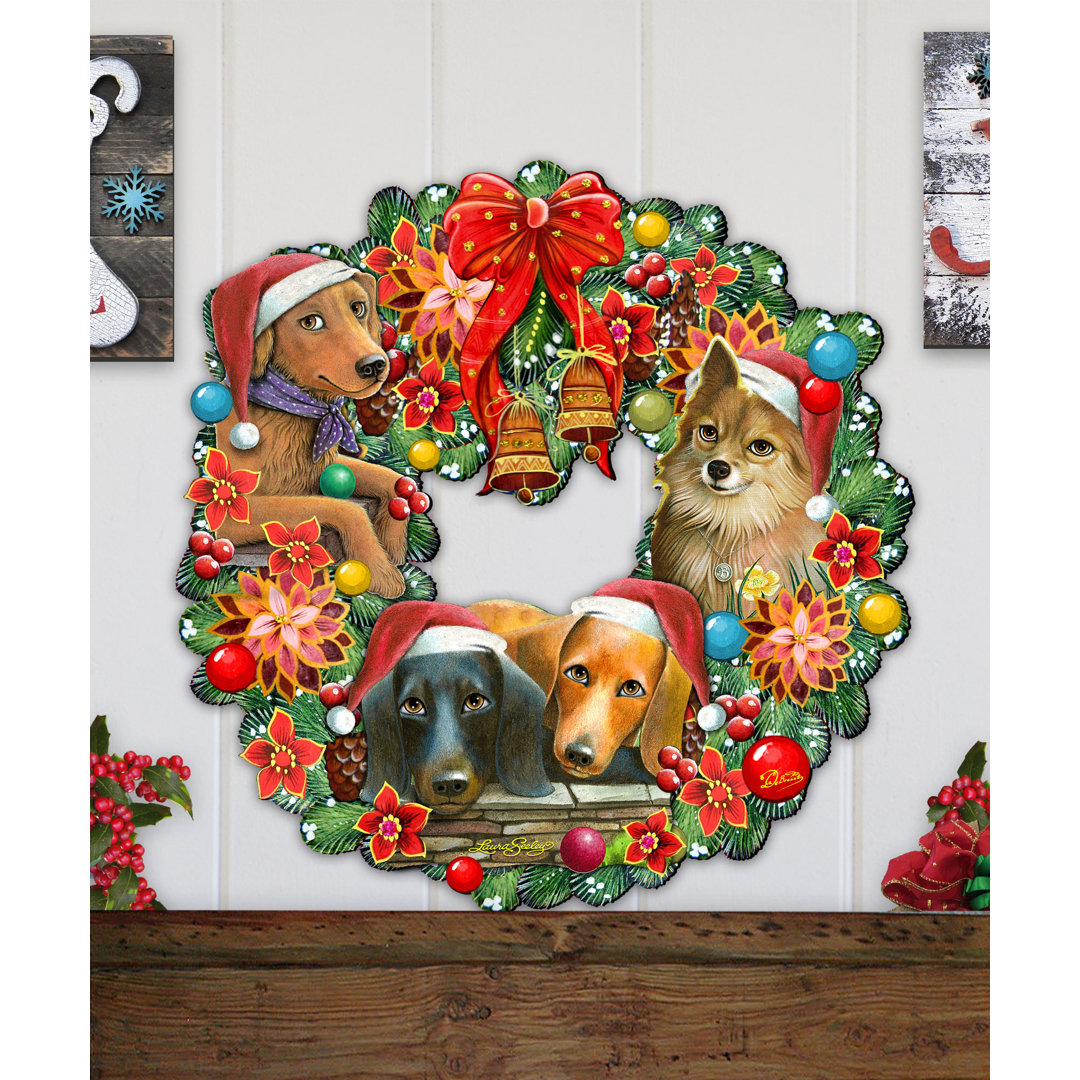 Christmas Puppy Wreath Door Hanger The Holiday Aisle®