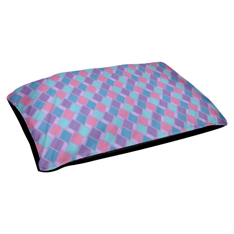 Coussin de diamants rétro Byrge, Moyen (L 29,5 po x P19,5 po x H 9,5 po), Mauve / Bleu