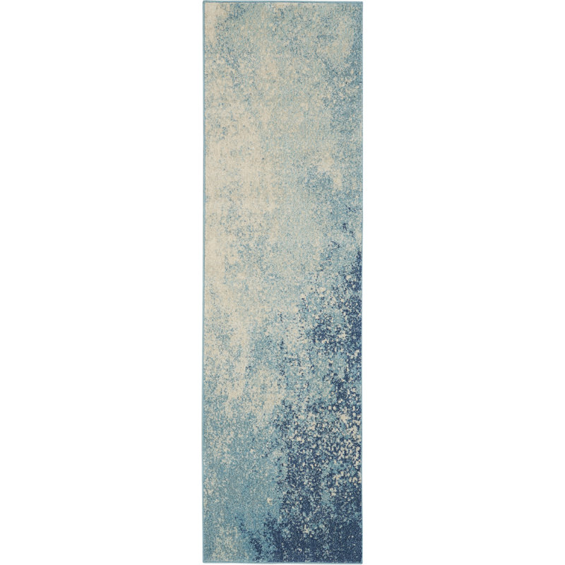 Tapis bleu marine, Tapis de couloir 2 pi 2 po x 7 pi 6 po
