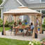 Pavillon de jardin robuste 10 x 12 pi résistant aux intempéries avec murs en filet et 4 sacs de sable pour l'extérieur-126573651