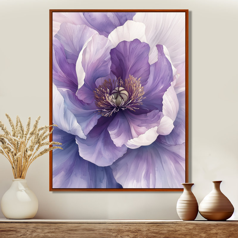 Doux lavande, pivoine, douce étreinte I - pivoines, art mural, H 32 po x l 16 po, Impression encadrée sans passe-partout