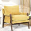 Siège jaune Mid-Century moderne - Revêtement en velours pour une vie confortable dans la chambre et la chambre à coucher-2058562555