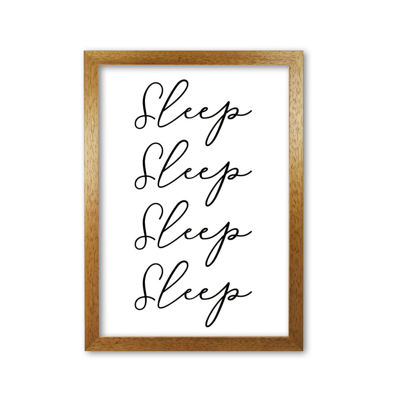 Sleep - Print, Honey Oak Frame, 42 cm H x 30 cm W x 5 cm D
