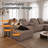 Compression Sofas with Storage, 145.7 Inch Corduroy Modern Home Theater