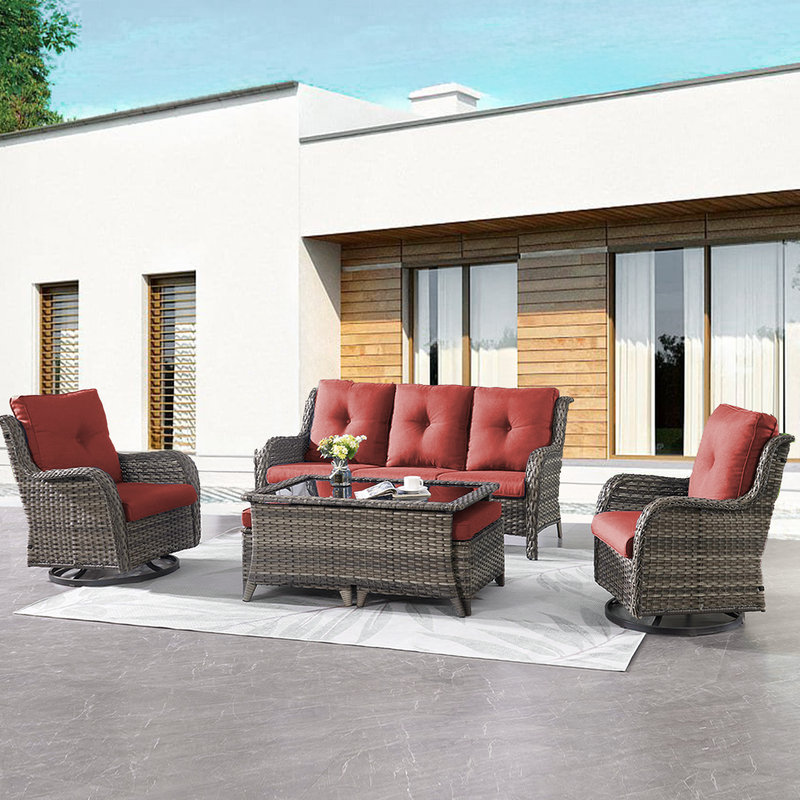 Carolina 5 - Person Patio Conversation Sets with Cushions