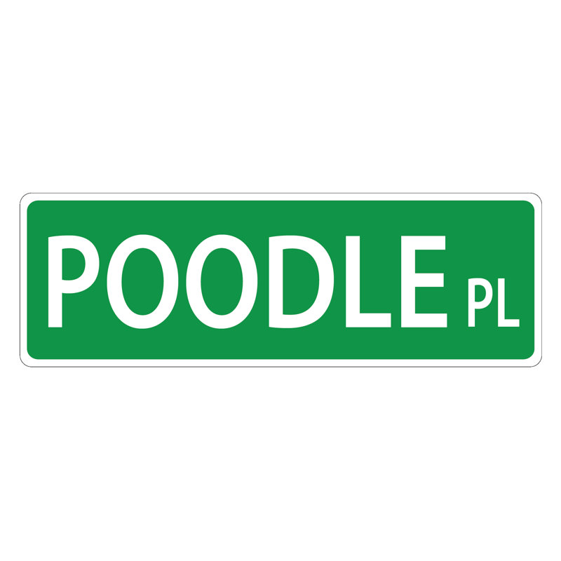 Plaque de rue suspendue caniche