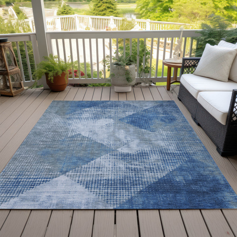 Tapis intérieur / extérieur bleu Arvaya , 8' x 10'