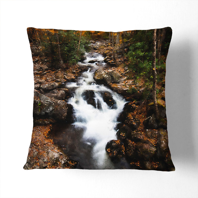 Woodland Stream Cushion with Filling, 40cm H x 40cm W x 15cm D