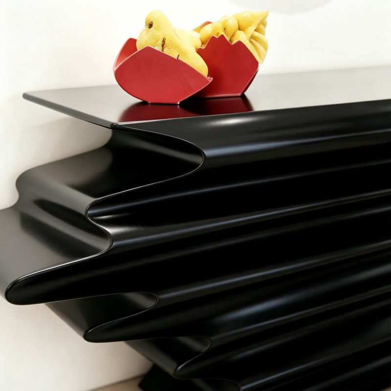 Modern Simple Painted Black Wooden Console Table