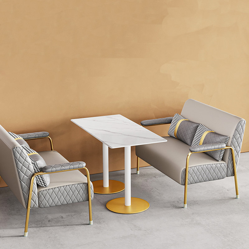 Causeuse 47,2 po Euniqua, Gris / similicuir gris clair