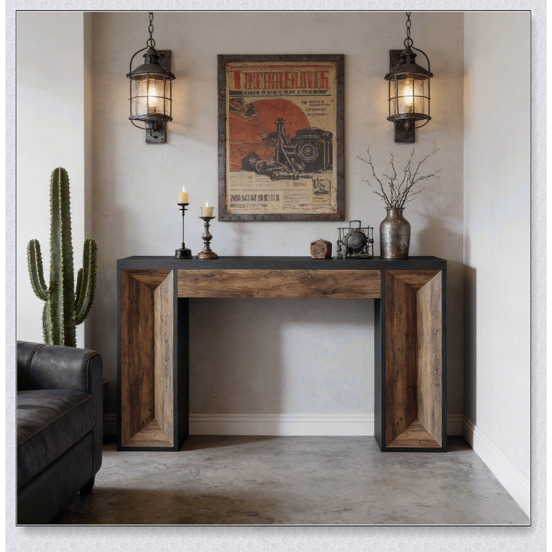 Console à deux tons, table de canapé, table d'entrée moderne