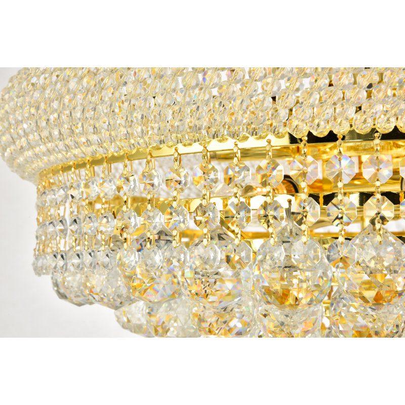 Lustre empire à intensité variable 14 lumières Hallsburg, H 26 po x l 20 po x P 20 po, Coupe royale, Or