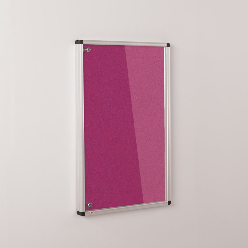 Wall Mounted Bulletin Board, Magenta, 90 cm H x 60 cm W x 3.2 cm D