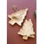 SET OF THREE CARVED WOOD  CHRISTMAS TREE PLATTERS