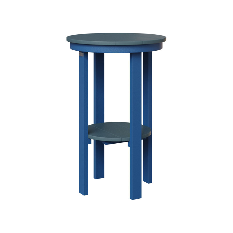 Table de bout ronde Berlin Gardens, Ardoise, H 32 po x l 21,5 po x P 21,5 po, Bleu pacifique