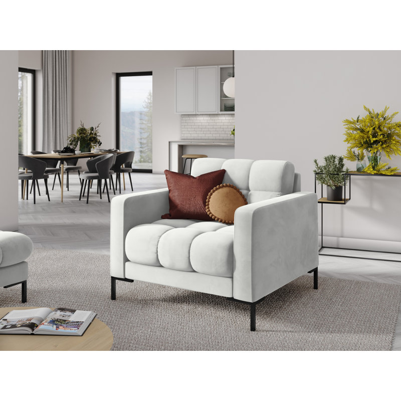 Adoraim Upholstered Armchair, Silver, Black