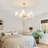 5-Light Gold Chandeliers for Dining Room with White Shade-650815731