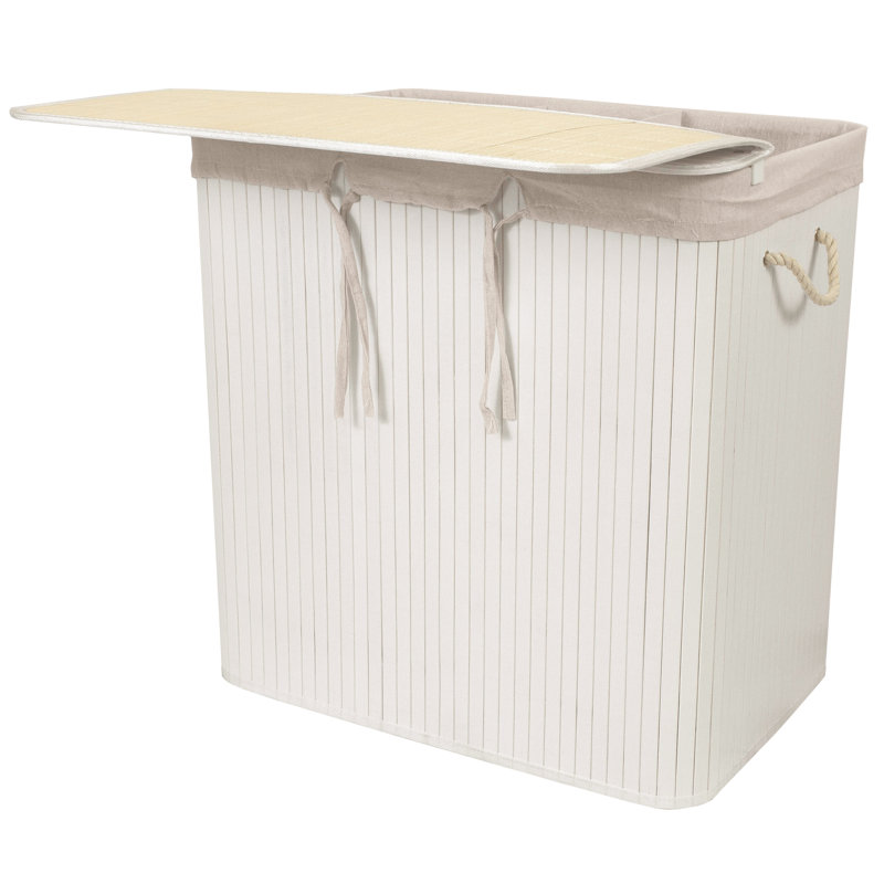 Sentaku Bamboo Laundry Hamper - Natural, White