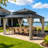 SUNJOY Kingston 12x12 Gazebo, Steel Hardtop Gazebo with Curtain and Netting - Cedar Posts-131279227