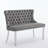 Velvet Double Dining Loveseat Bench, Kitchen & Dining Seating, 2-Seat Tufted Bench W/Handmade Buttons, Wing Back, Brushed Silver Stainless Steel Legs, Mid Century Modern,Single Pack,Gray,SW1702GY-1899115483-1899115482