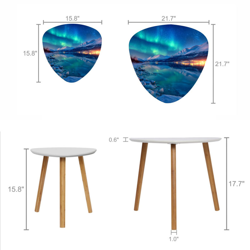 Ensemble de 2 tables basses gigognes triangulaires Jokulsarlon Bay Tromso