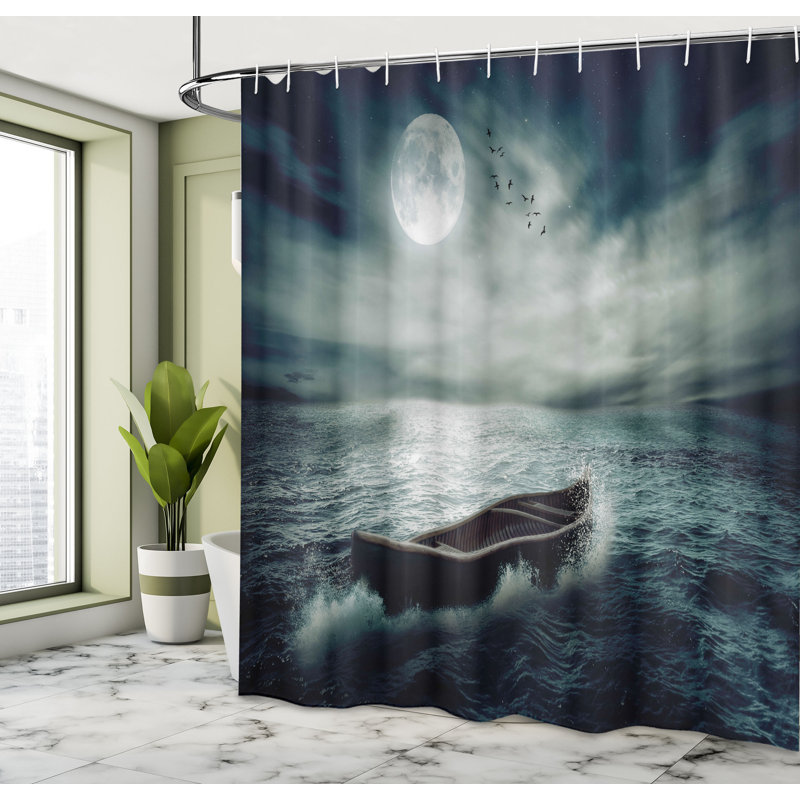 Shower Curtain with Hooks Included, 84" H x 69" W