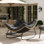 Très grande chaise berçante d'extérieur Papasan avec coussin