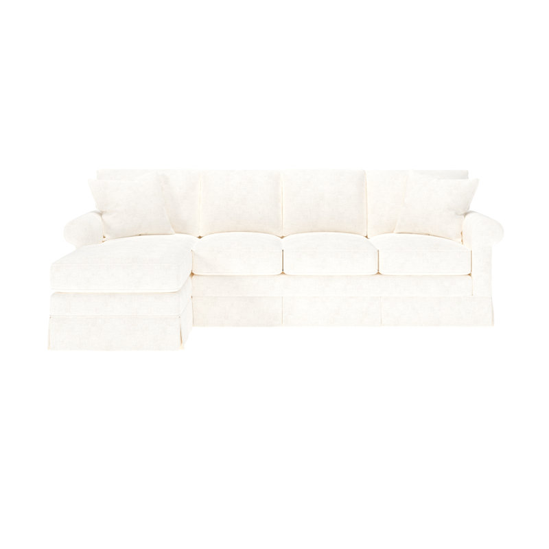 Friedman Upholstered Sectional with Chaise, Left Hand Facing, Bevin Natural Linen Blend