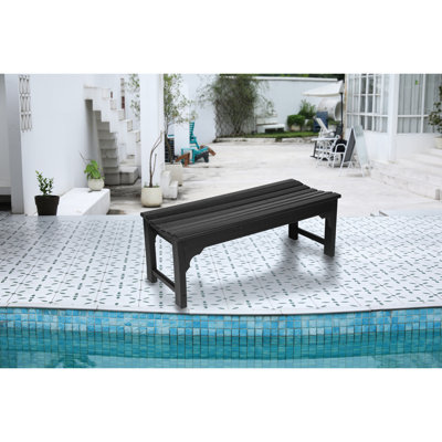 Banc pour jardins - résistance aux intempéries, capacité de 500 lb, noir, patio facile à installer, construction, protégé
