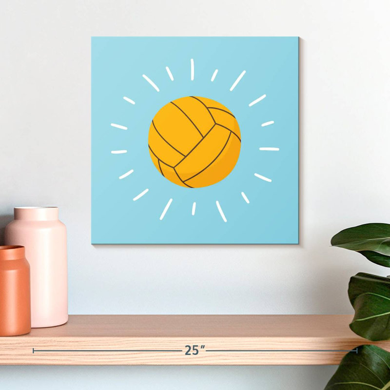 Ballon de water-polo Sirci sur fond bleu, H 16 po x l 16 po