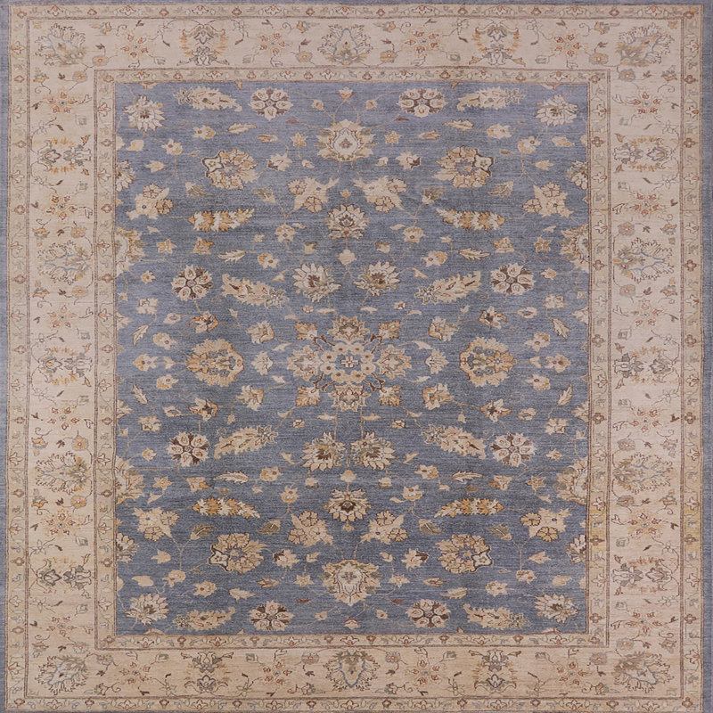 Tapis oriental beige / bleu / brun Ardash, Carré 3 pis