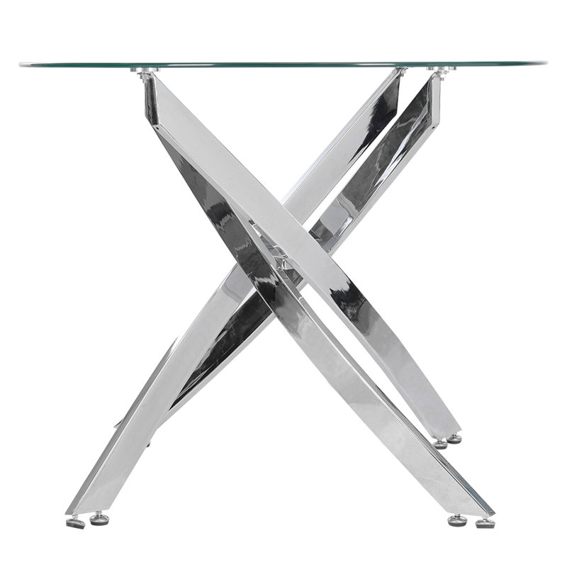 Denyah Round Dining Table with Iron Base