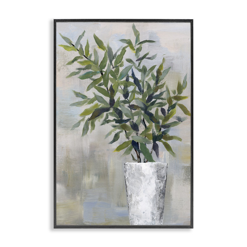  «Splayed Plant Leaves», art de la giclée encadrée par Cloverfield & Co., H 24 po x l 16 po, Giclée encadrée noir minuit