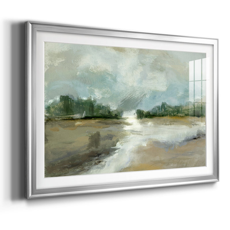 Différentes lumières encadrées sur papier, H 30 po x l 44 po x P 1,5 po, Argent