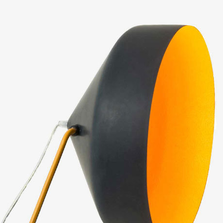 41cm Novelty Floor Lamp with Outlet, Black/Orange