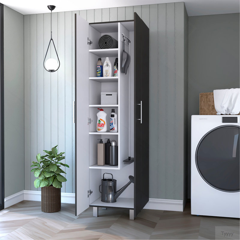 Armoire garde-robe à balconnet, cinq tablettes