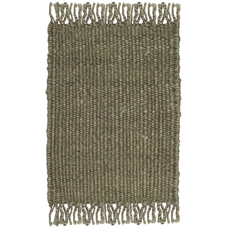 Fitzwater Natural Fiber Hand Woven Jute Striped Rug, Rectangle 2' x 3'
