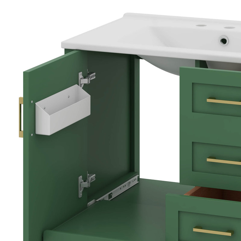 30" Bathroom Vanity With Sink Combination Set, Green