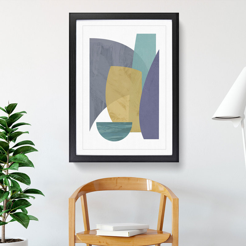 Abstract Forms - Picture Frame Graphic Art, 36cm H x 27cm W x 2cm D, Black