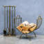 Linear Log Basket Brass H48.5Cm