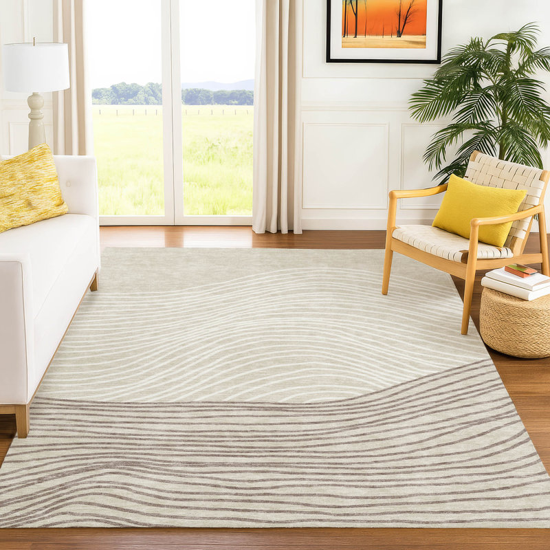 Tapis ACN2350 à rayures lavable à la machine intérieur / extérieur, Rectangle 2 pi 6 po x 3 pi 10 po