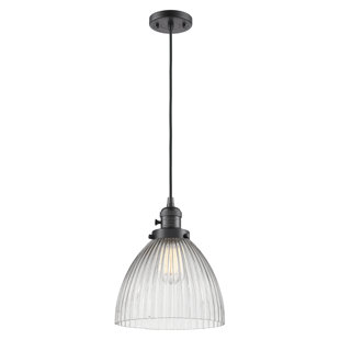 Franklin Restoration - Kuni - 1 Light 10" Cord Hung Mini Pendant - On-Off Turn Switch - LED Bulb -Clear Halophane Shade