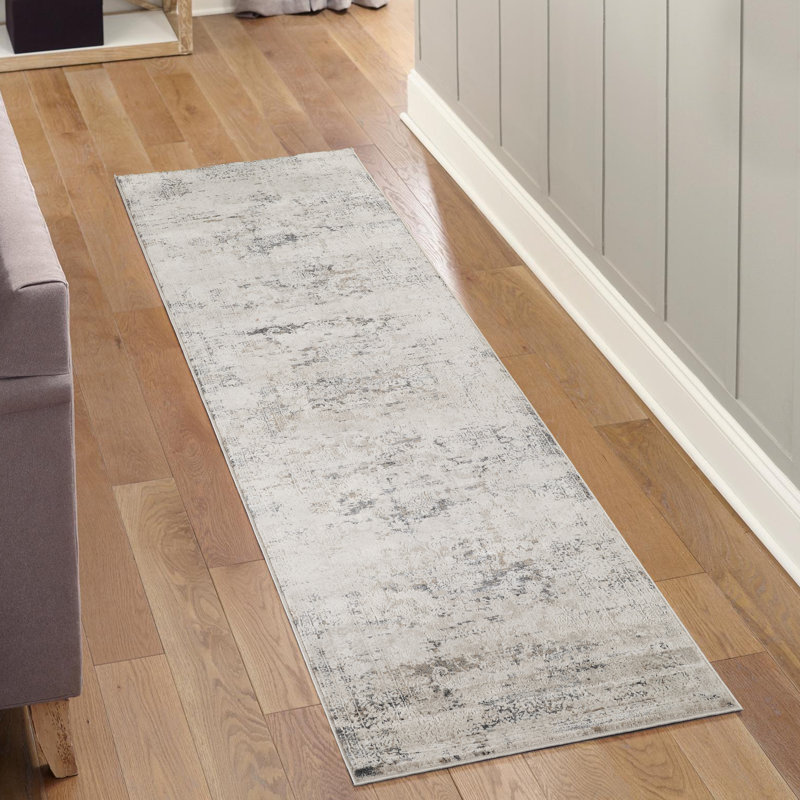 Curran Collection Blue/Cream Oriental Traditional Area Rug, Runner 2'6" x 8'