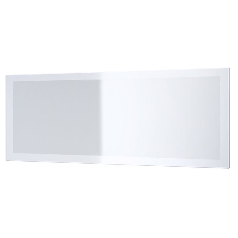 Comptche Engineered Wood Flat Wall Mirror, 139cm H x 55cm W, High-Gloss White
