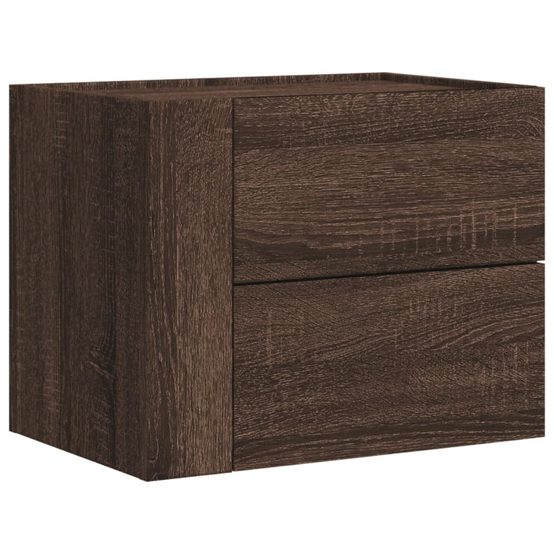 Rainald 45cm W Manufactured Wood Bedside Table, Brown Oak