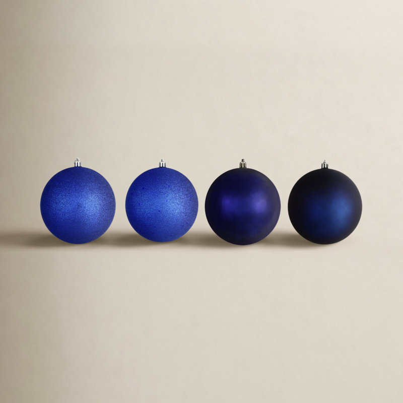 Holiday Décor Ball Ornament, Midnight Blue, 4" H x 4" W x 4" D