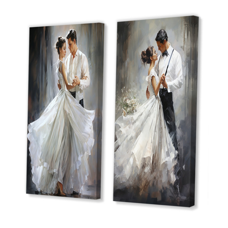 Couple Dance Ballroom Waltz - Dance Wall Art Living Room, Toile tendue, H 28 po x l 25 po